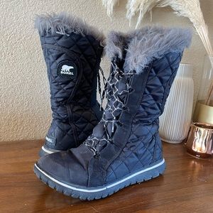 Sorel Waterproof Whitney Tall Lace Black Boot Sz 8